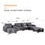 Canapé modulaire en U 144,73 po 7 places avec siège de rangement et console-1483706540