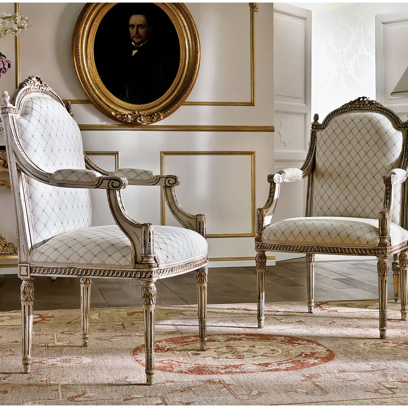 Upholstered Arm Chair in White