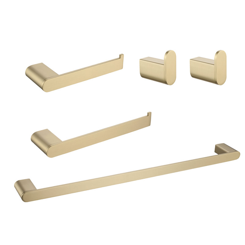 5 - Piece Bathroom Hardware Set, Brushed Gold