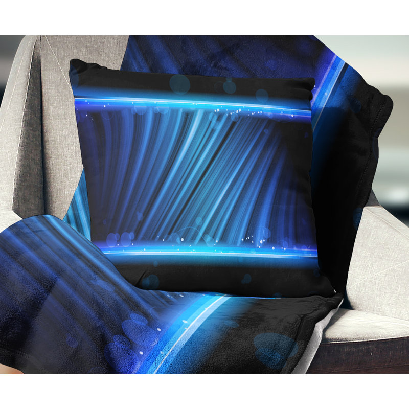 Disco Blue Waves - Abstract Printed Pillow, 16" x 16", Throw Pillow
