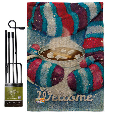 Double Sided 18.50'' H x 13'' W Polyester Christmas Flag Set
