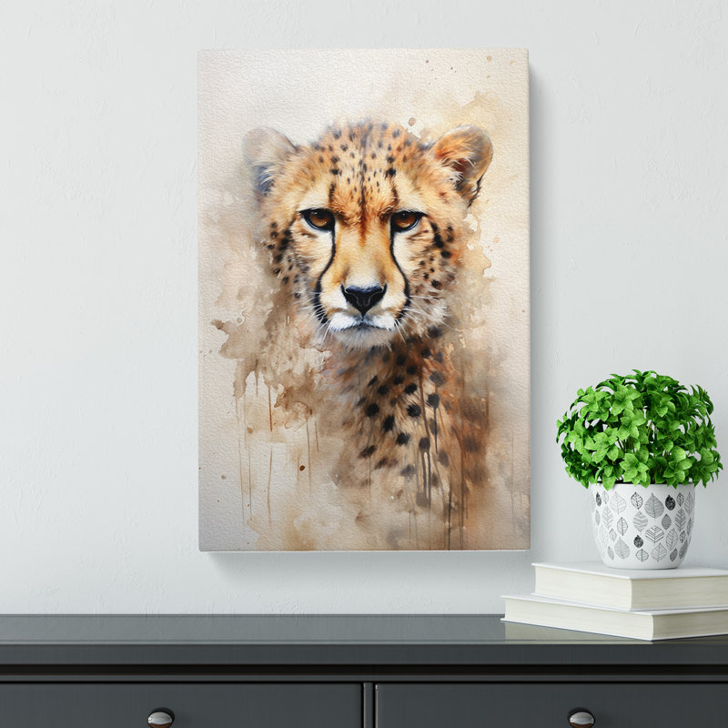Cheetah Informel - Wrapped Canvas Print, 60cm H x 40cm W x 3cm D