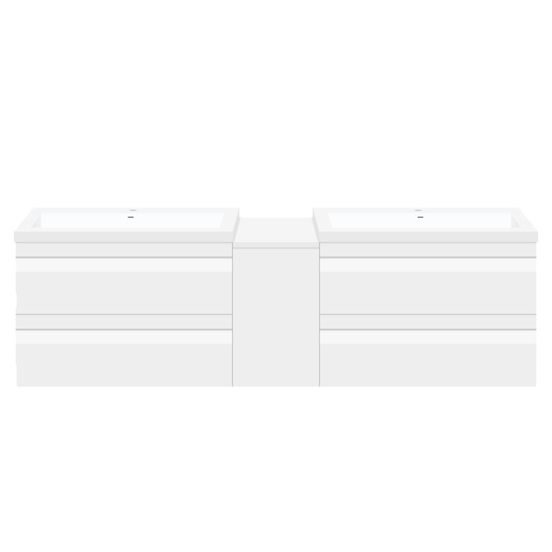 Meuble-lavabo mural double l 84 po x P 18 po x H 22 po