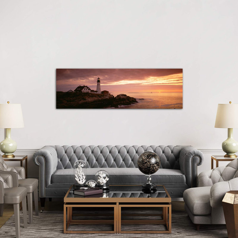 Portland Head Lighthouse, Cape Elizabeth, Maine, Usa by Panoramic Images - No Frame Panoramic Print on Canvas