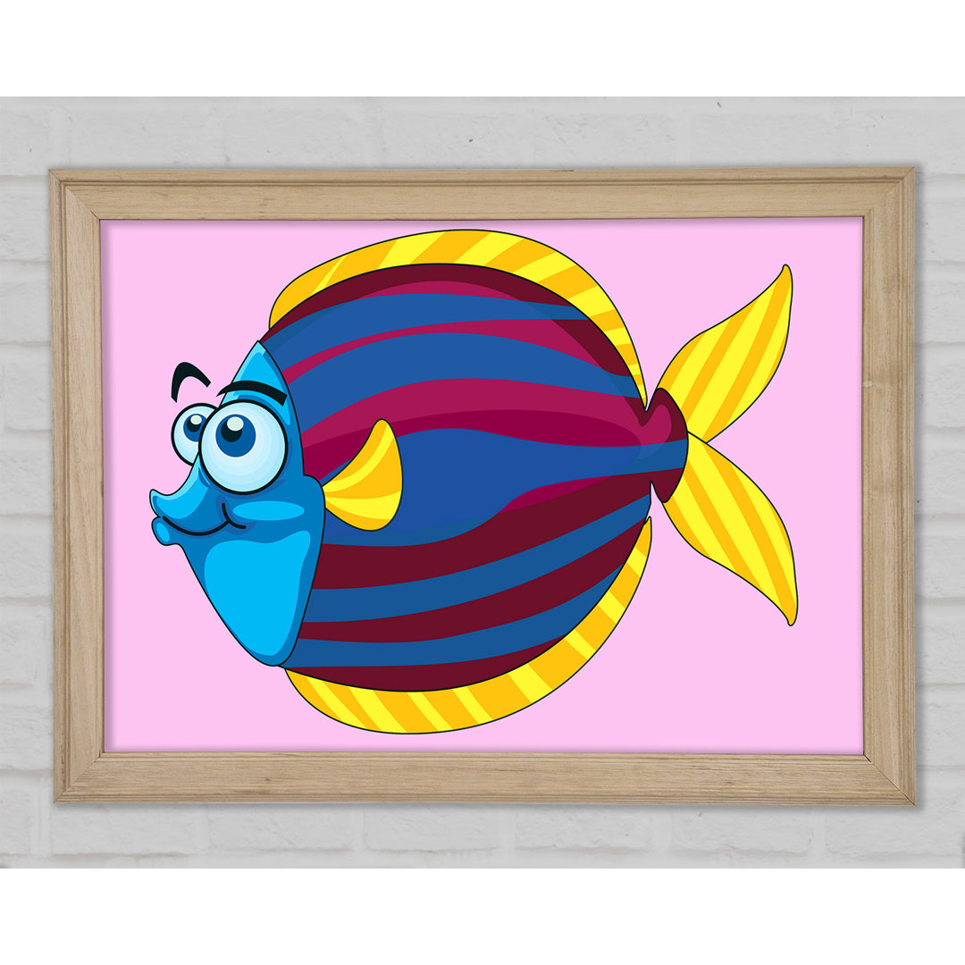 Big Happy Fish Pink - Einzelner Bilderrahmen Kunstdrucke