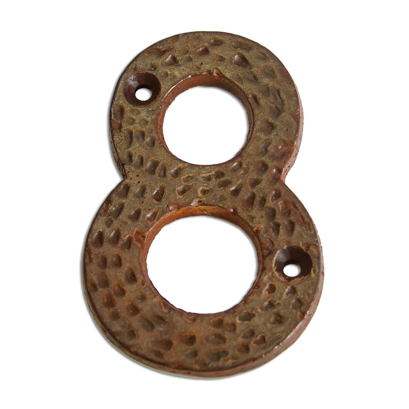 Numéro de maison 3 po, 8, Rouille