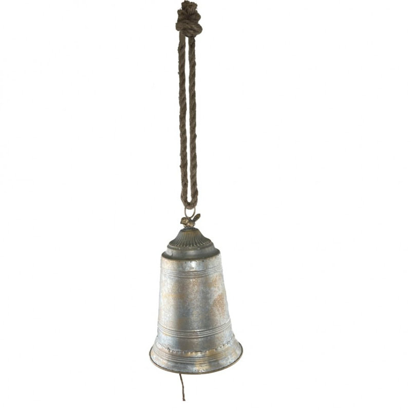 Décoration suspendue cloche argentée