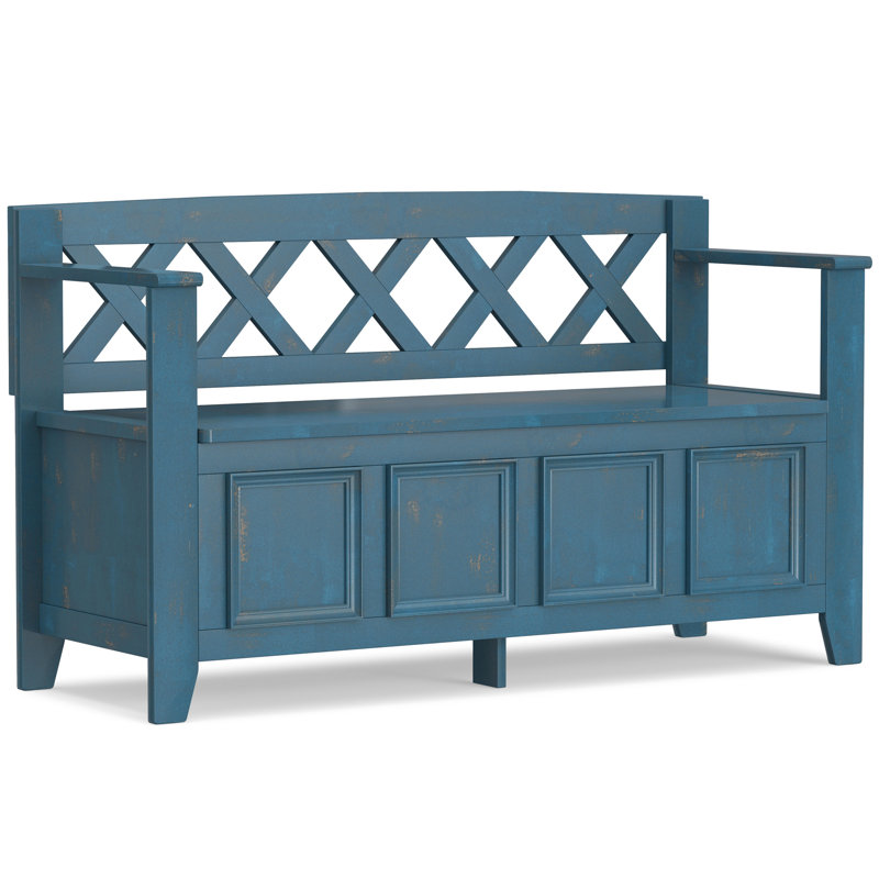 Banc de rangement pour hall d'entrée Amherst, H 28,03 po x L 17,03 po x P 48,03 po, Blue