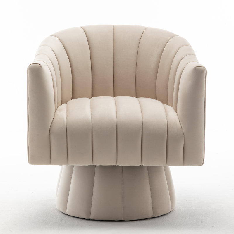 Murrow Upholstered Accent Chair, Ivory Velvet