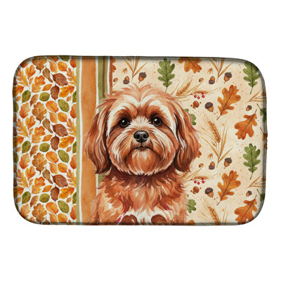 Tapis de vaisselle rouge Lhasa Apso Heirloom