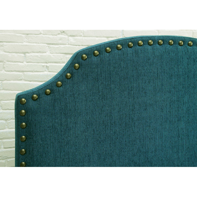 Tête de lit tapissier, Bleu sarcelle foncé, Très grand