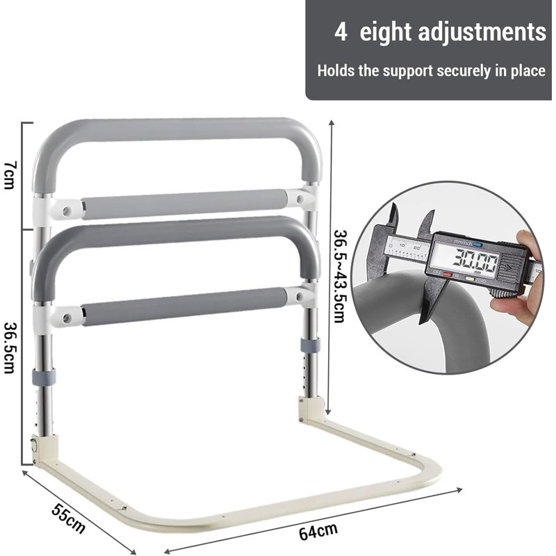 Rails latéraux de lit pour personnes âgées / adultes de 36,5 à 43,5 cm de hauteur réglable