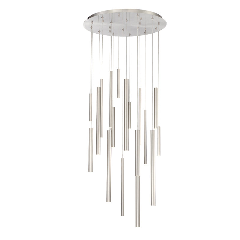 Lustre 18 lumières DEL SANTana, Nickel