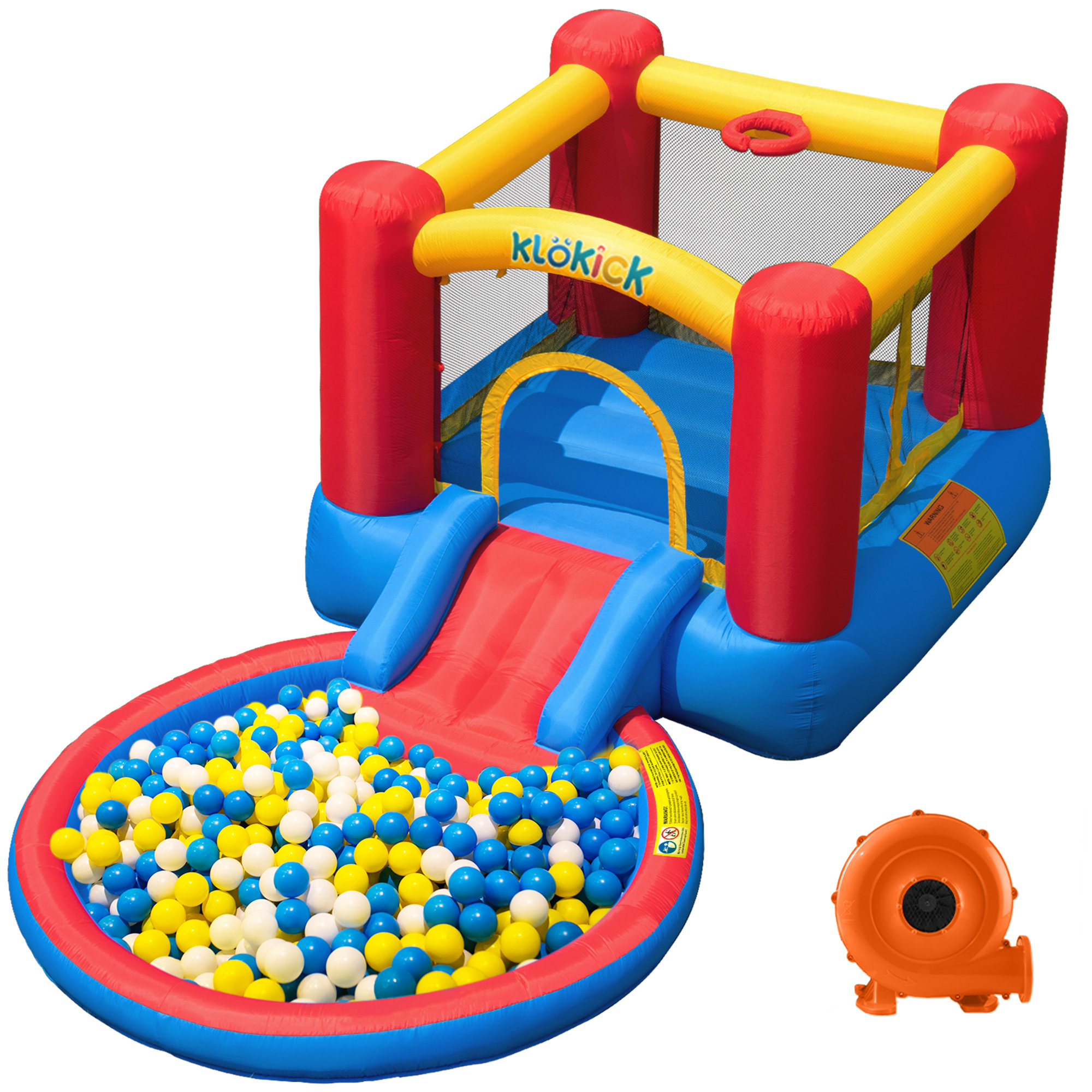 Intex 48259EP Inflatable Jump-O-Lene Castle Bouncer Indoor Outdoor Kids  Jump Bounce House for 2 Kids, Ages 3 to 6 Years 