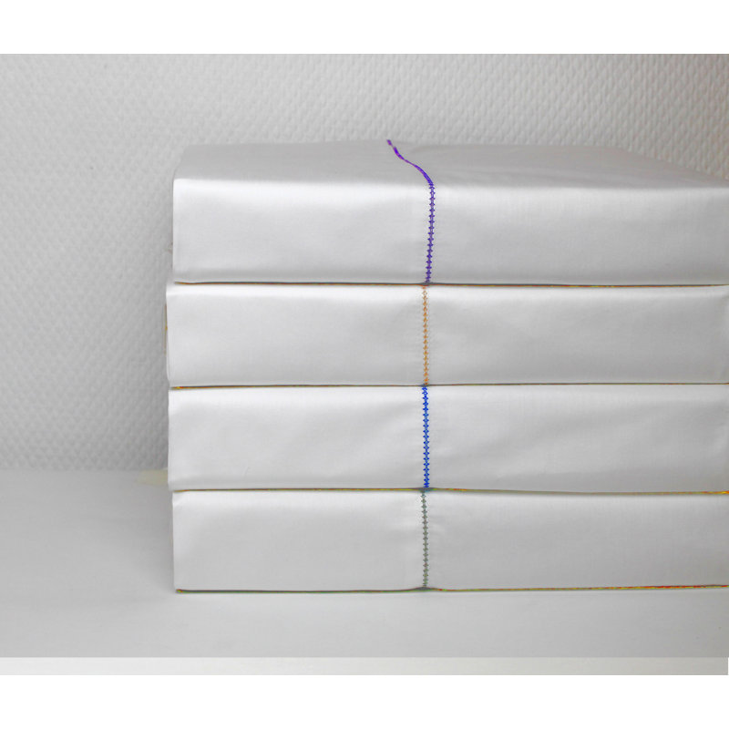 Ensemble de draps 100% coton 400 fils 400TC, Gris, Grand