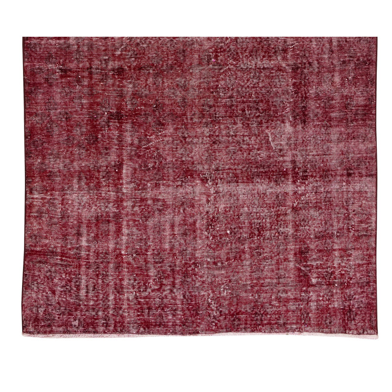 Tapis rouge bourgogne surteint de 5,8 x 9,2 pi pour intérieurs modernes, tapis turc noué à la main