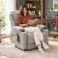 Fauteuil inclinable électrique rembourré de 84,3 cm (33,2 po) de largeur avec poches latérales de massage et de chauffage - Gris pâle-1425631702