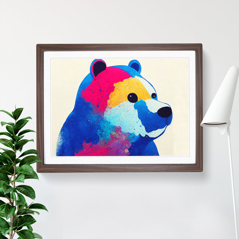 Bear Splash Vol.7 Abstract - Framed Print, Brown