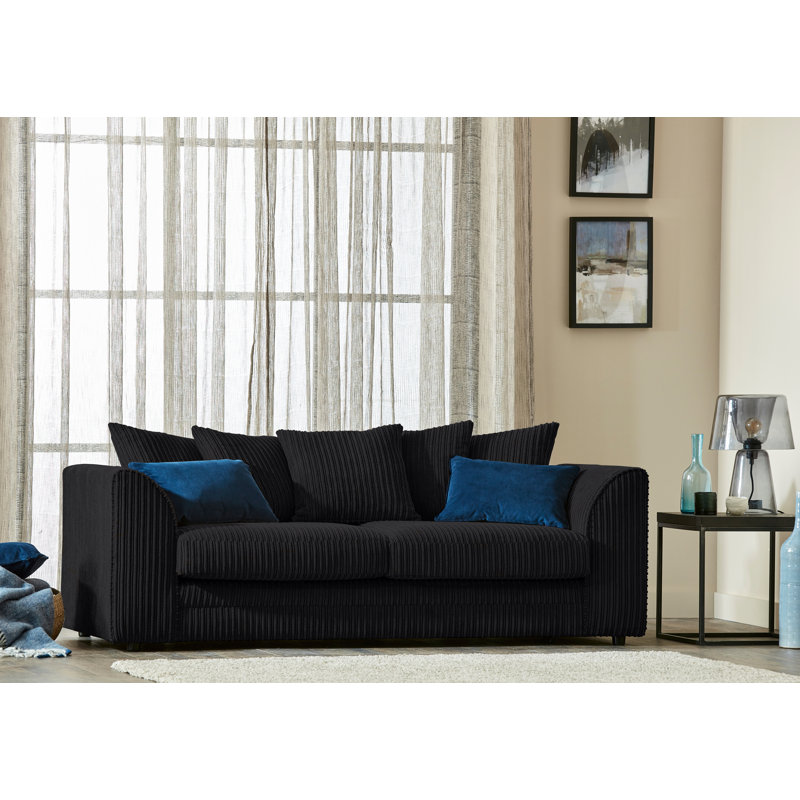 Moana 3 Seater Sofa, Black
