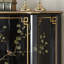 Console en bois manufacturé noir et or massif