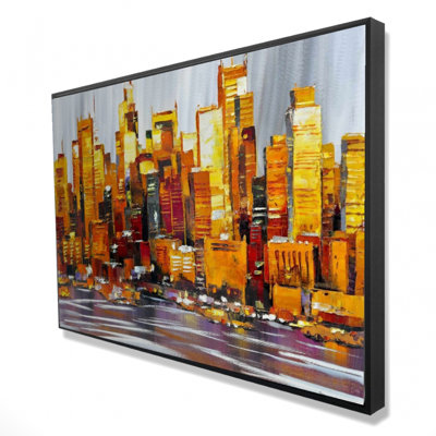 «Orange Buildings» sur toile