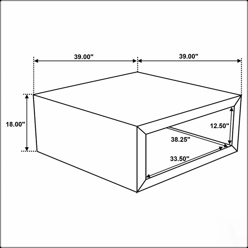 Table basse spacieuse carrée avec plateau généreux de 39 po x 39 po, parfaite pour servir et exposer dans les salons modernes