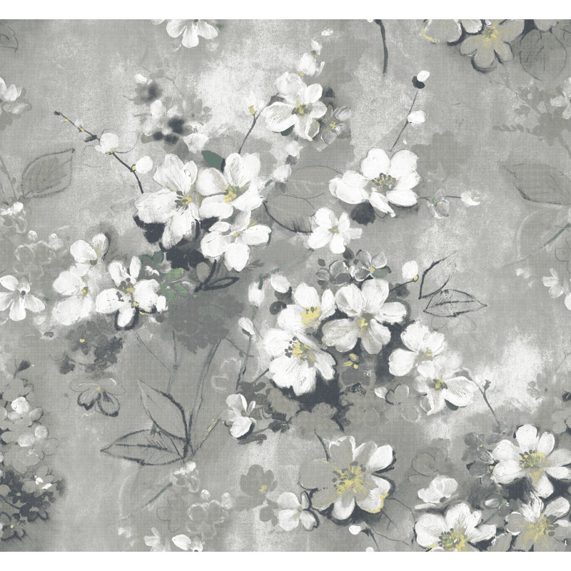  Papier peint floral Sukha, Gris