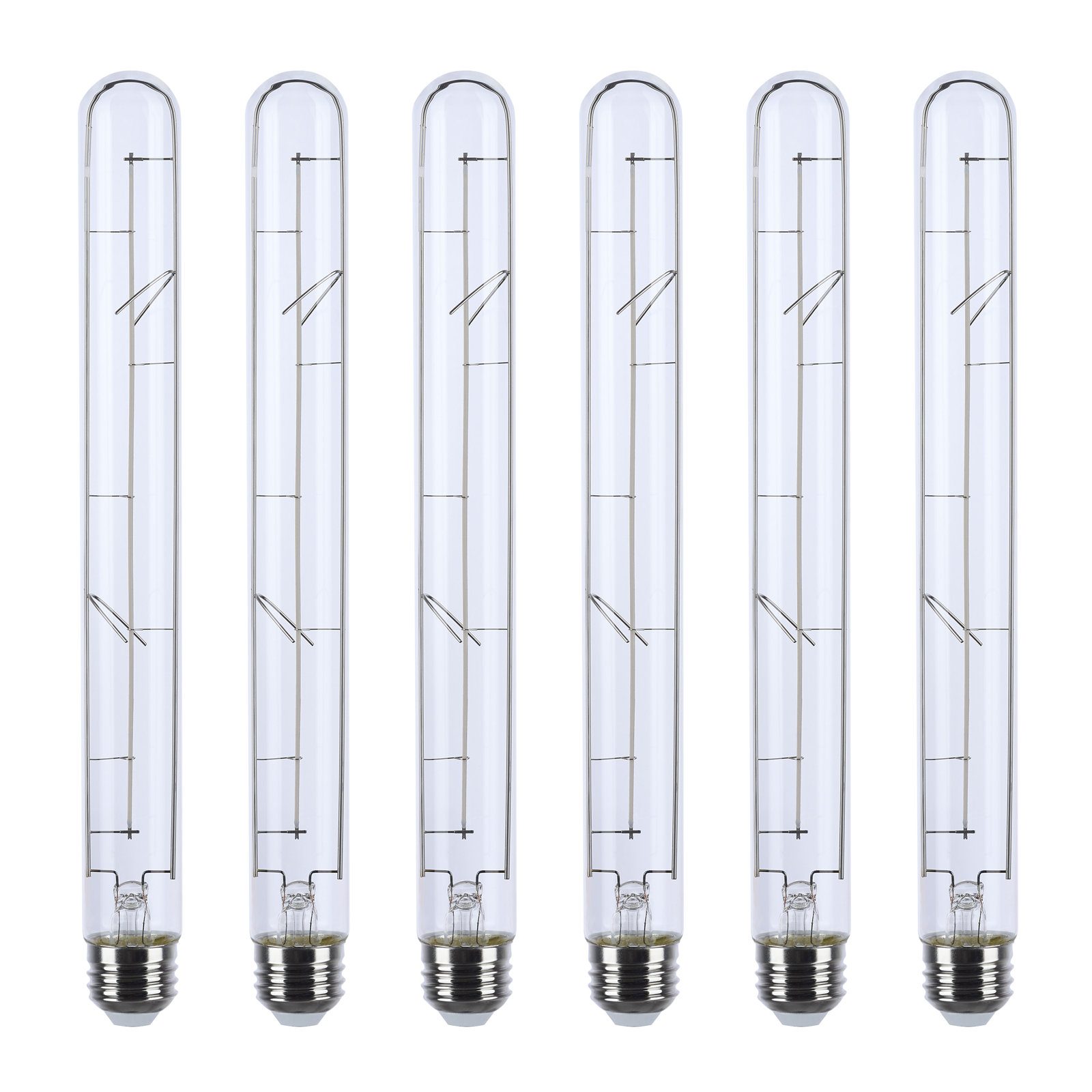6 Watt LED - Reminiscent - Flex Gray Straight Filament - T9 - Medium Base - 2700K CCT - Clear - 120 Volt
