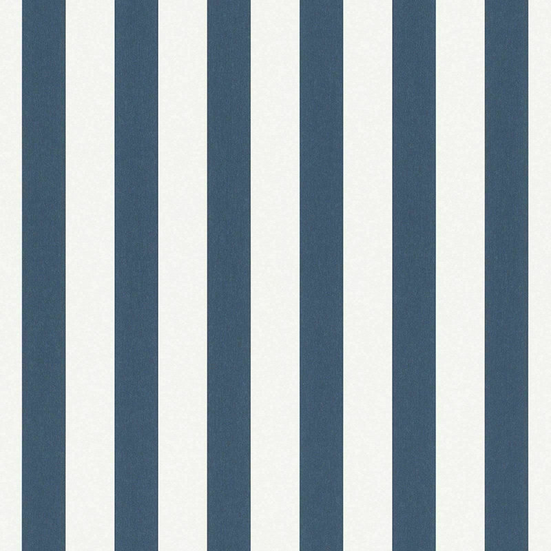  Modern Nautical Striped Wallpaper Navy Blue and White Vertical Pattern 246049