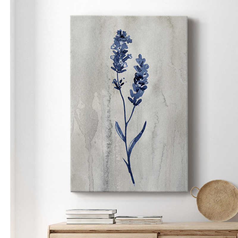 Indigo Botanical II - impression sur toile tendue, H 18 po x l 12 po x P 1,5 po