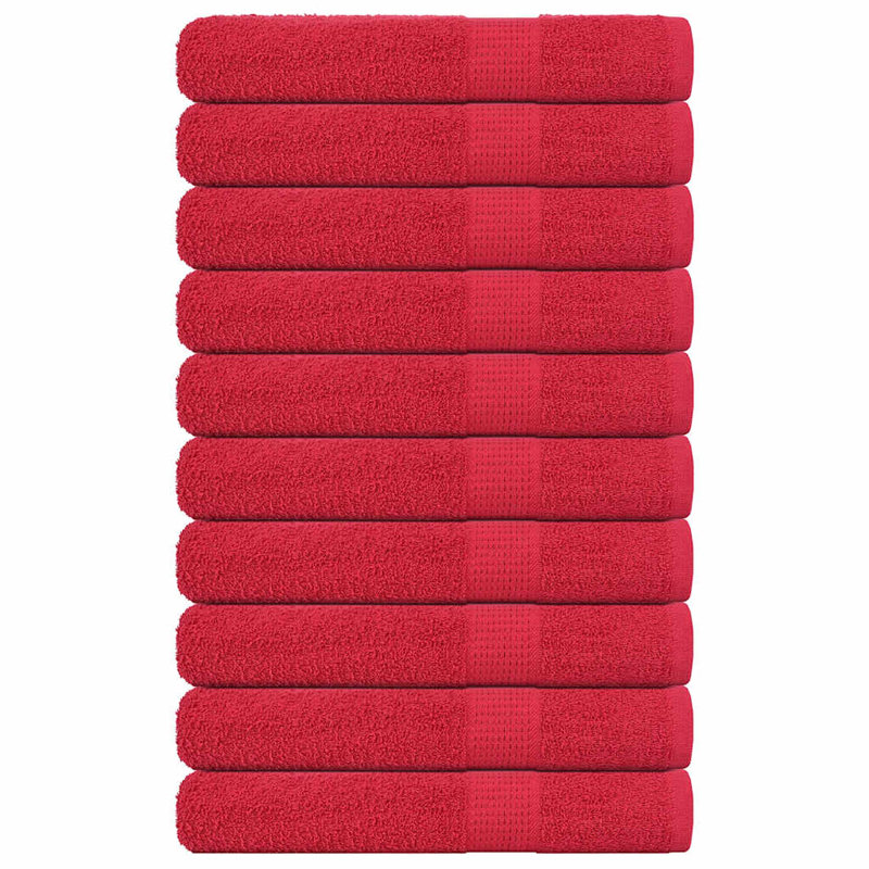 Sawiki 100% Cotton Bath Towels, Red, Beach Towel - 10 Pack