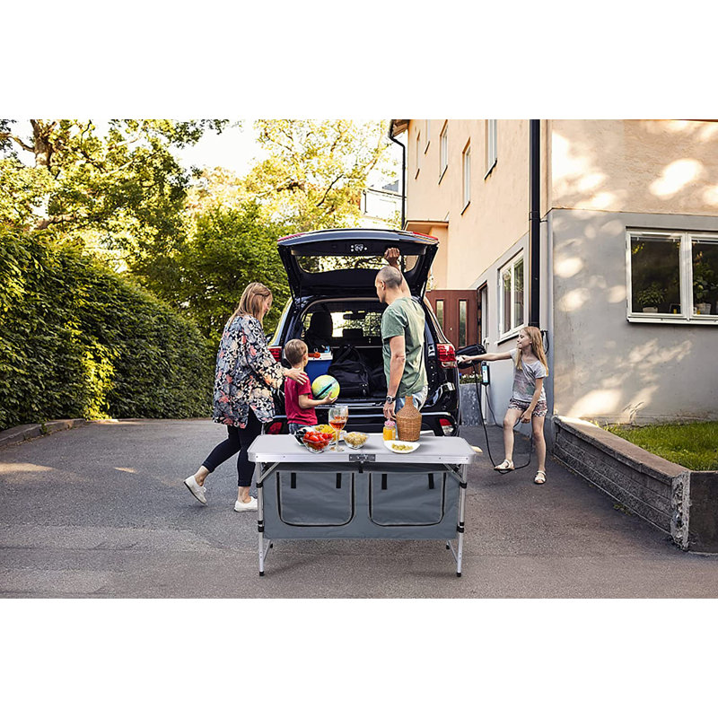 Gwennette Adjustable Height Folding Camping Table, Lightweight Aluminum w/ Storage & Handle for Outdoor & Indoor Use