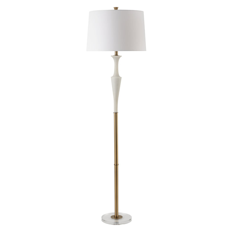 Quishawn White Stone Floor Lamp