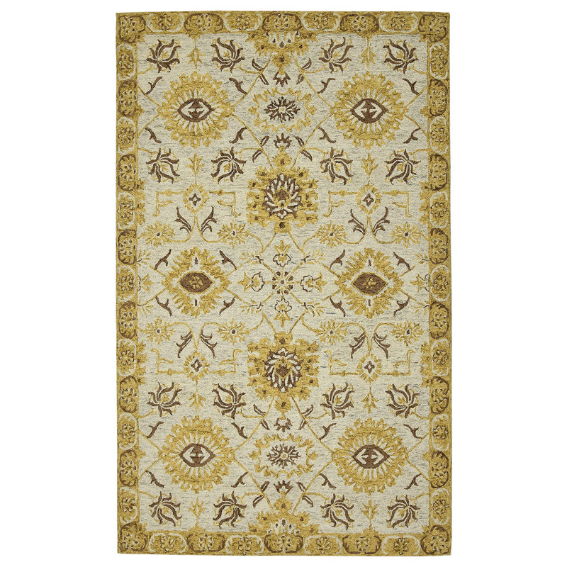 Tapis en laine crocheté à la main Dorcea Newburg, Rectangle de 5 pi x 8 pi