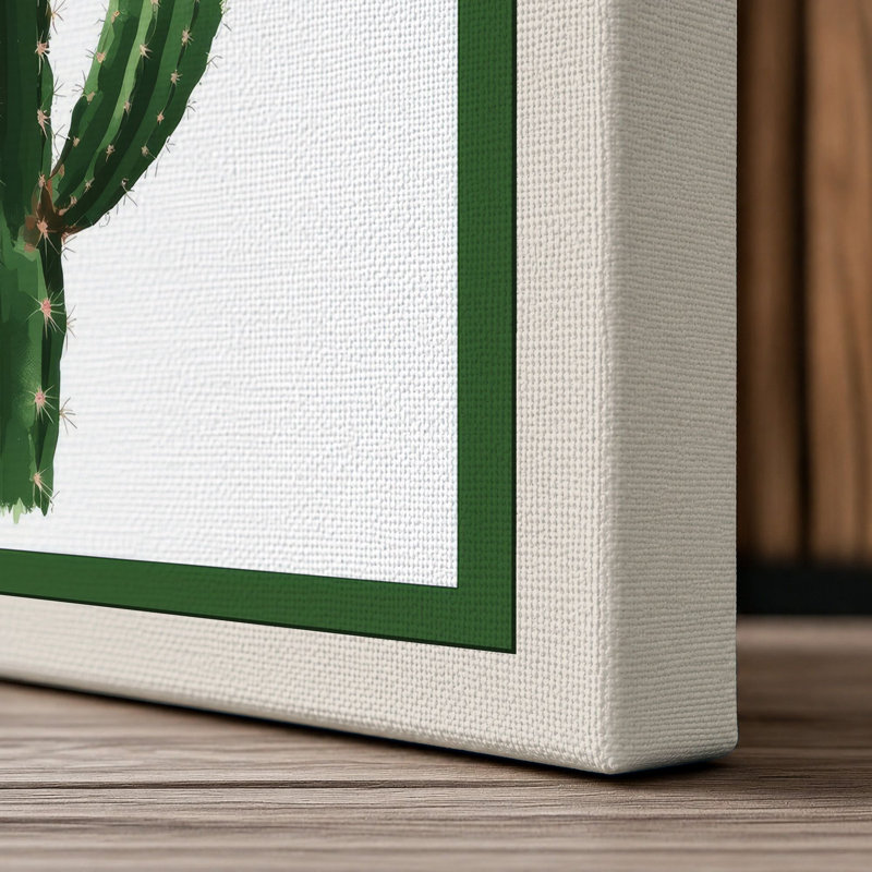 Saguaro Specimen Botanical - Wrapped Canvas, 36x24 - 91.4 x 61.0 cm, Cream Border