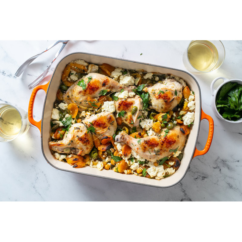 Le Creuset Signature Enameled Cast Iron Roaster, 5.25 qt., Flame