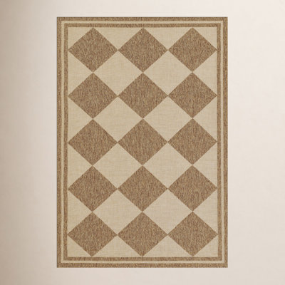 Erin Gates by Momeni Saybrook Diamond Natural Indoor / Outdoor Area Rug
