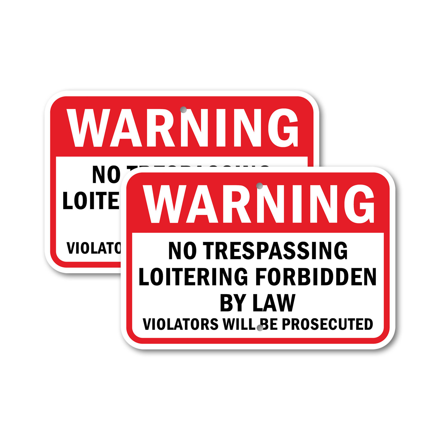 Signmission Warning No Trespassing Loitering Forbidden Aluminum Sign