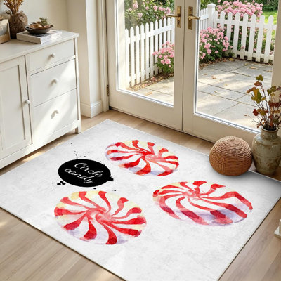 Tapis blanc blanc lavable à la machine à l'aquarelle