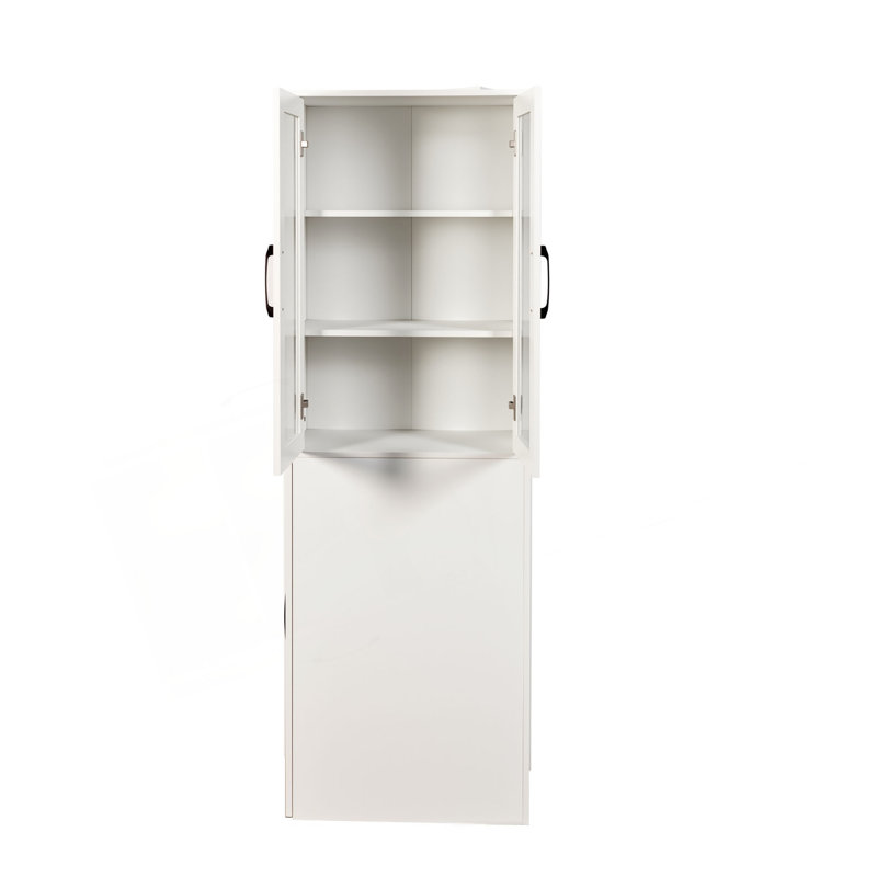 70.87" H Display Storage  Cabinet , 4 Tier Multi-Functional Pull-Out Multi-Tier Storage Shelf & 2 Glass Doors, Modern Wooden  Kitchen Pantry Cabinet For Living Room Or Kitchen And Dinning Room