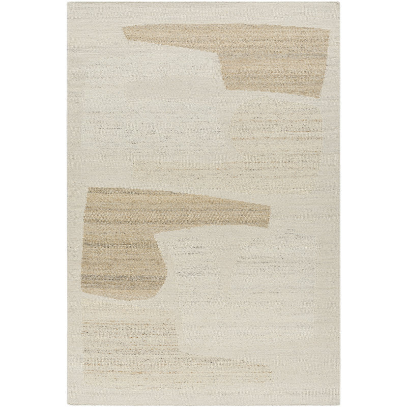 Rectangle Jerrylene Abstract Hand Woven Flatweave Wool Area Rug in Brown, Rectangle 8' x 10'