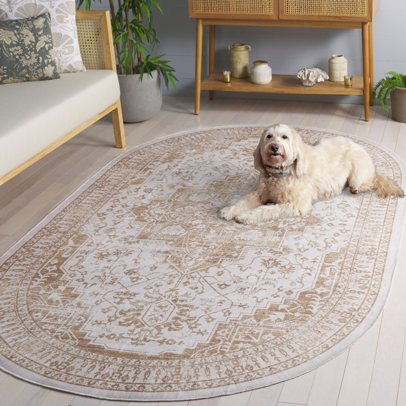Tapis oriental lavable à la machine Arizona Performance, Ovale 5 pi x 8 pi