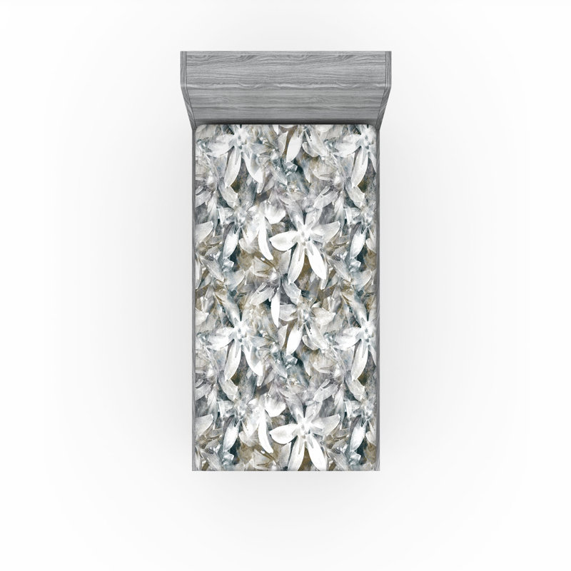 Drap-housse rustique Ambesonne, Twin Fitted Sheet, Brun ardoise , gris pâle / abstrait