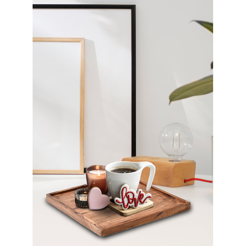 Ensemble de plateaux en bois d'acacia, L 10,5 po x H 0,75 po x P 10,5 po
