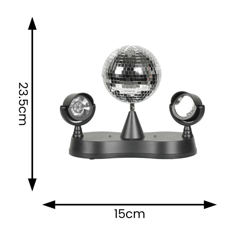 Debarghya Dolly Disco Ball Rotating RGB Spotlight Desk Table Lamp 23.5cm Figurine Novelty Light