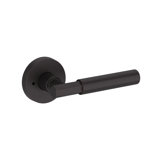 Riddling Privacy Lever with Contemporary Round Rose in Polished Chrome