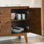 Buffet 47,3 "Mid Century Modern Buffet avec rangement, armoire de rangement avec 2 portes et 3 tiroirs