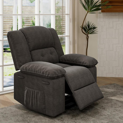 Fauteuil inclinable de massage avec chaleur et vibration - Fauteuil inclinable à bascule pivotant à 270 ° pour adultes, canapé coulissant avec 8 points de massage, 5 modes, 3 niveaux d'intensité et fonction de réchauffement pour le salon ou la chamb