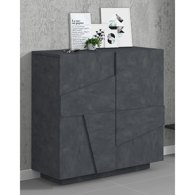 Longford 16 Pair Shoe Storage Cabinet, Black