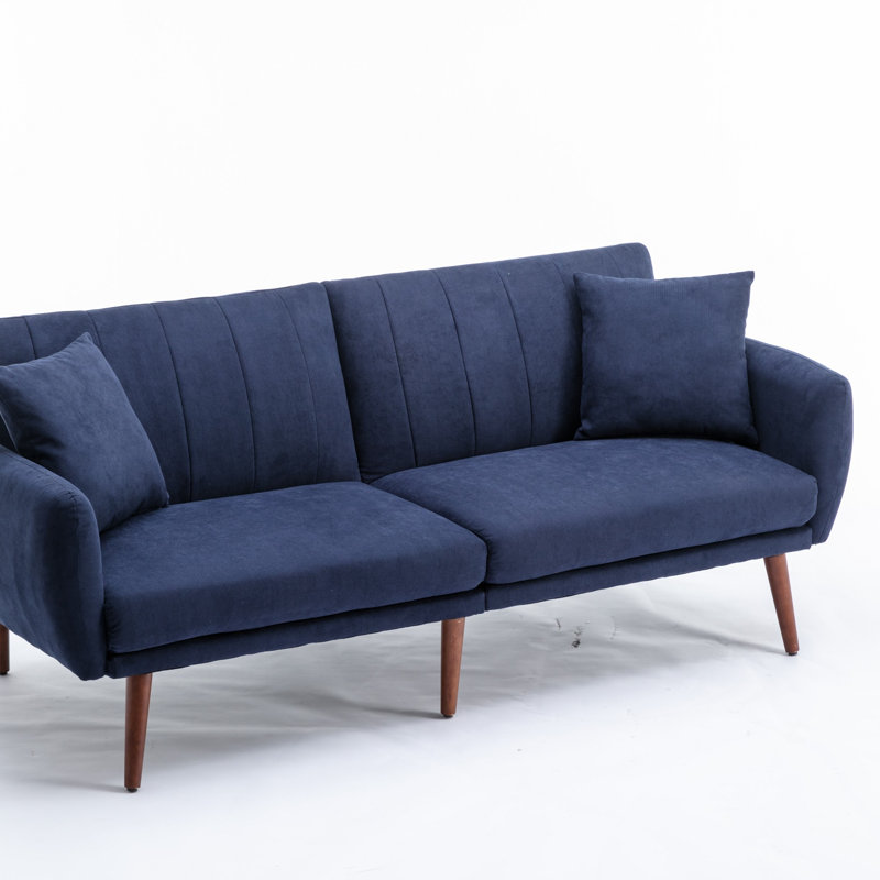 Canapé-lit inclinable 73,5 po, Mélange de lin bleu